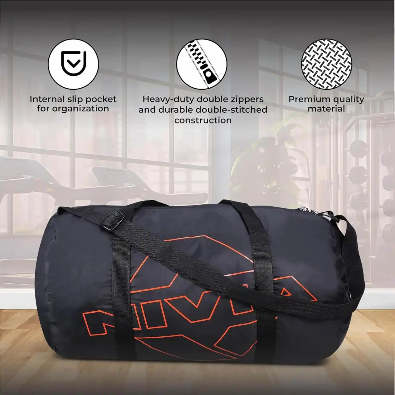 Image from TG DEALS ✅: 🔥🔥Nivia Enfold 2.0 Duffle Polyester Gym Bags, Adjustable Shoulder Ba...