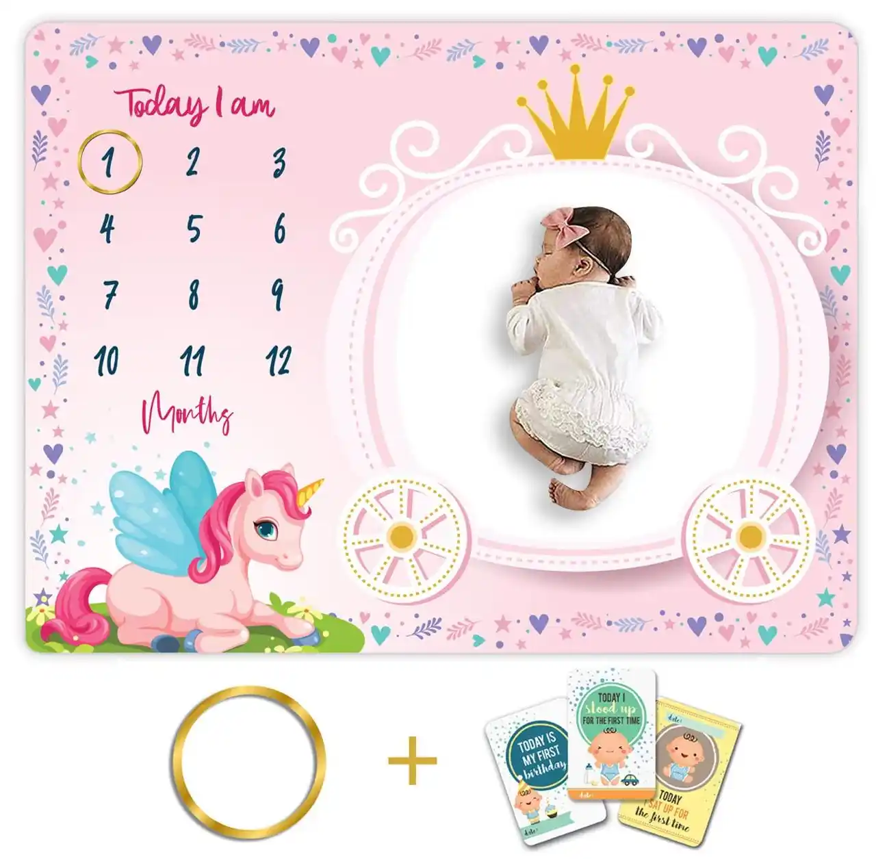 Image from TG DEALS ✅: 🔥🔥Novo Baby Milestone Blanket and Props for Baby's |1 to 12 Months P...