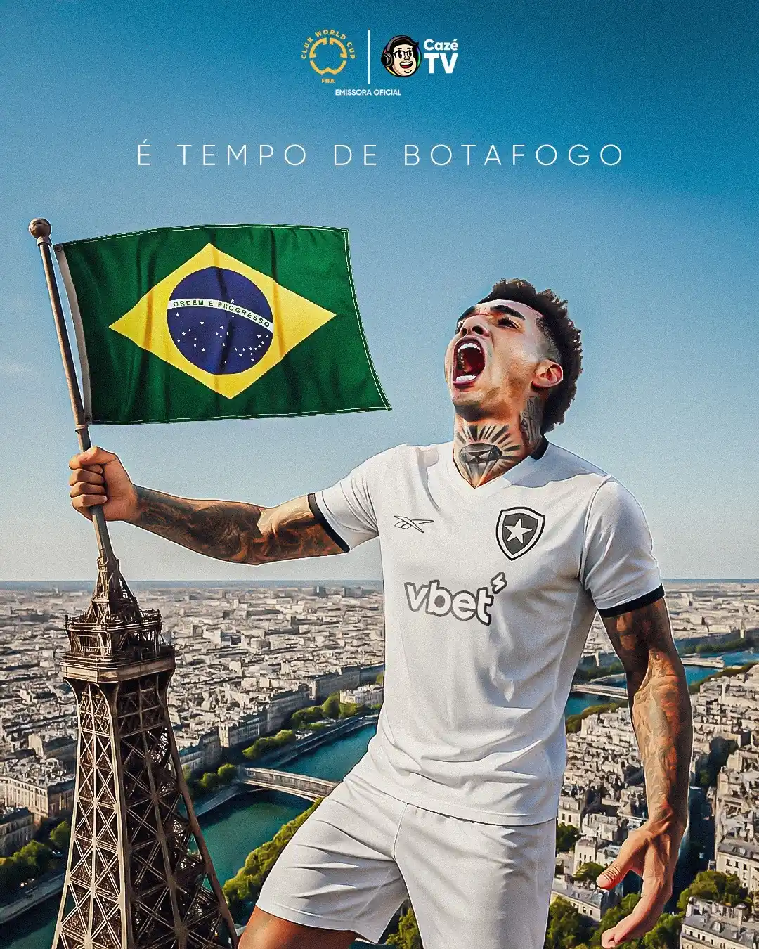 Image from CazéTV: O BOTAFOGO É A ETERNIDADE. ⭐✨  🚨O JOGO ACABOU, MAS A RESENHA CONTINUA...
