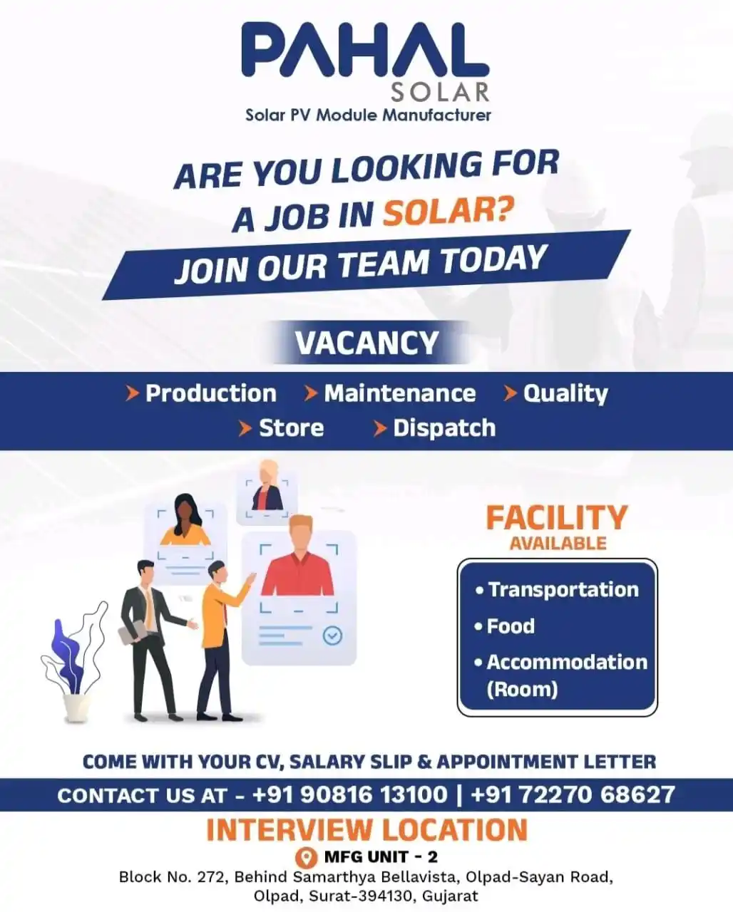 Image from Talent Mover: ▶️Production ▶️Maintenance ▶️Quality ▶️Store ▶️Dispatch Pahal Solar Jo...