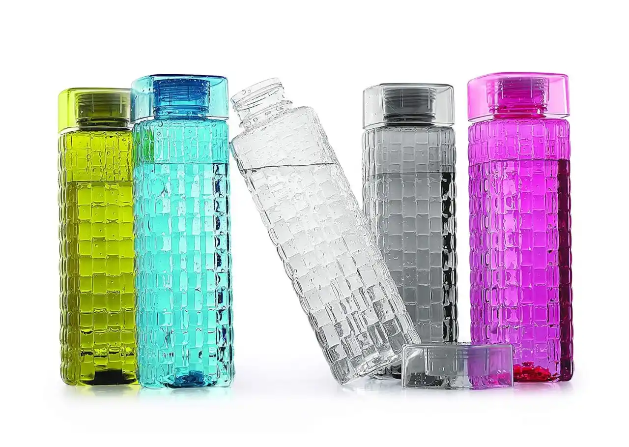 Image from TG DEALS ✅: 🔥🔥 Steelo Garnet Pet Plastic Water Bottle, 1 L, Set of 4, Multicolou...