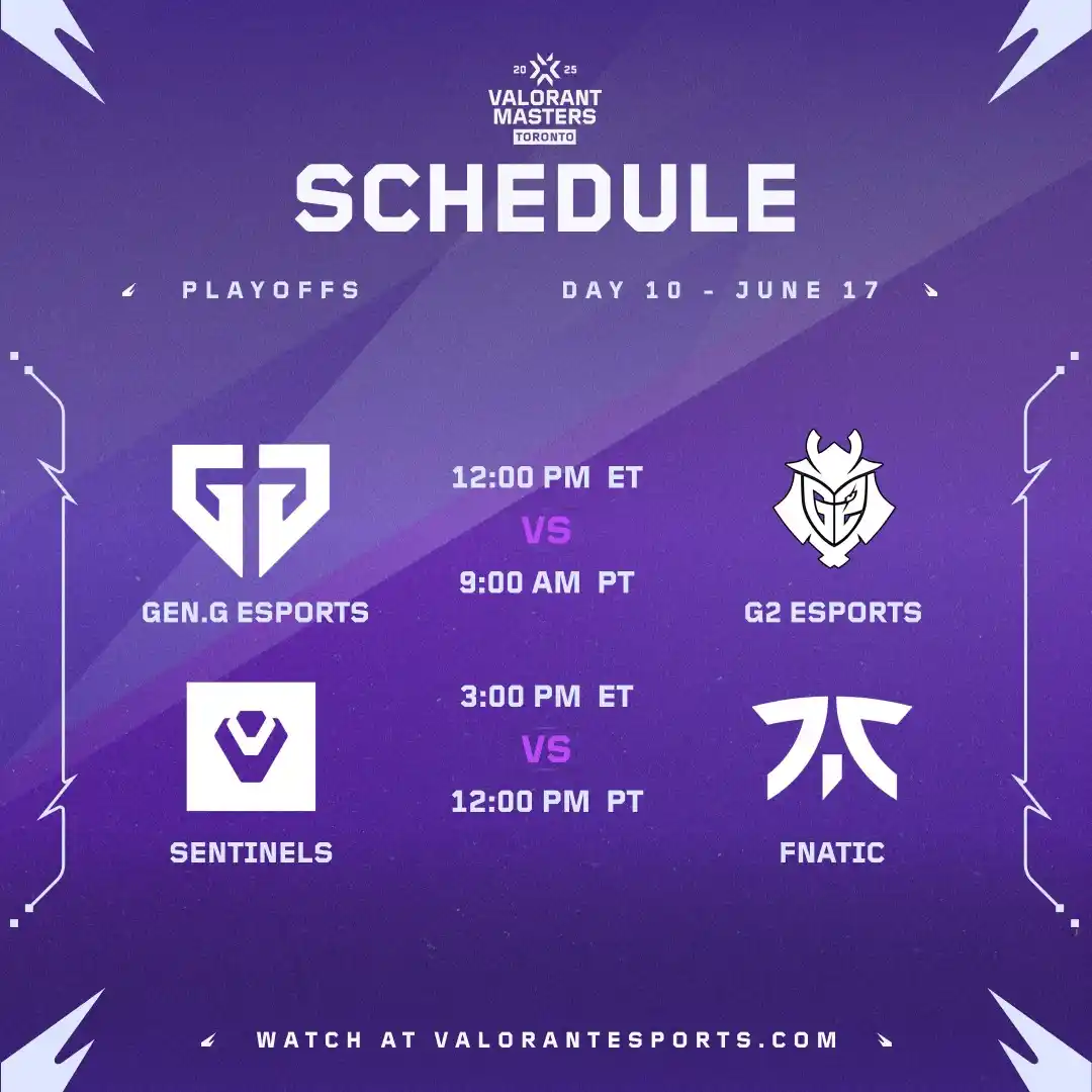 Image from Valorant Esports: The schedule for Day 10 at VALORANT Masters 🤯...