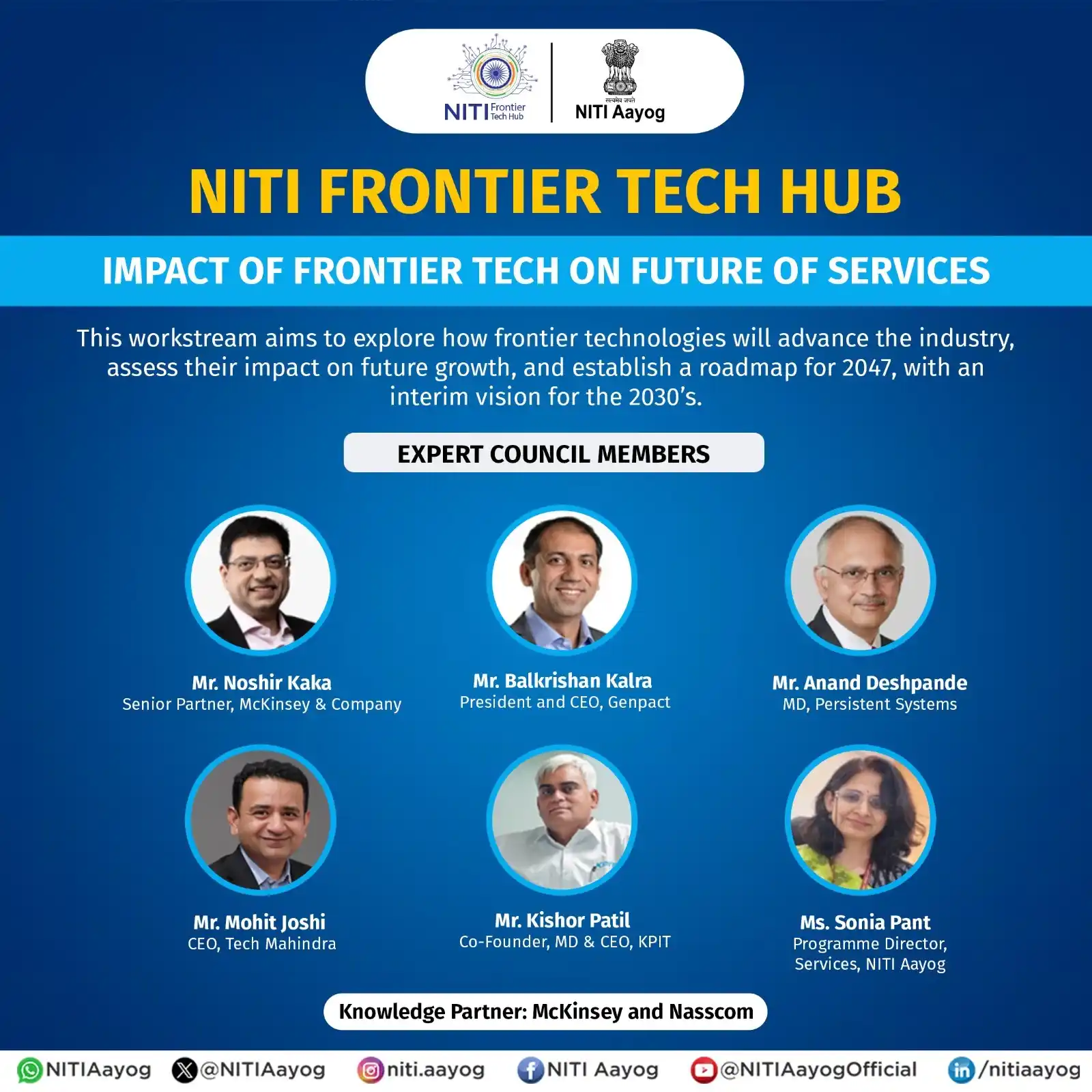Image from NITI Aayog, Government of India: To shape the Future of Services in India, NITI Aayog's Frontier Tech H...