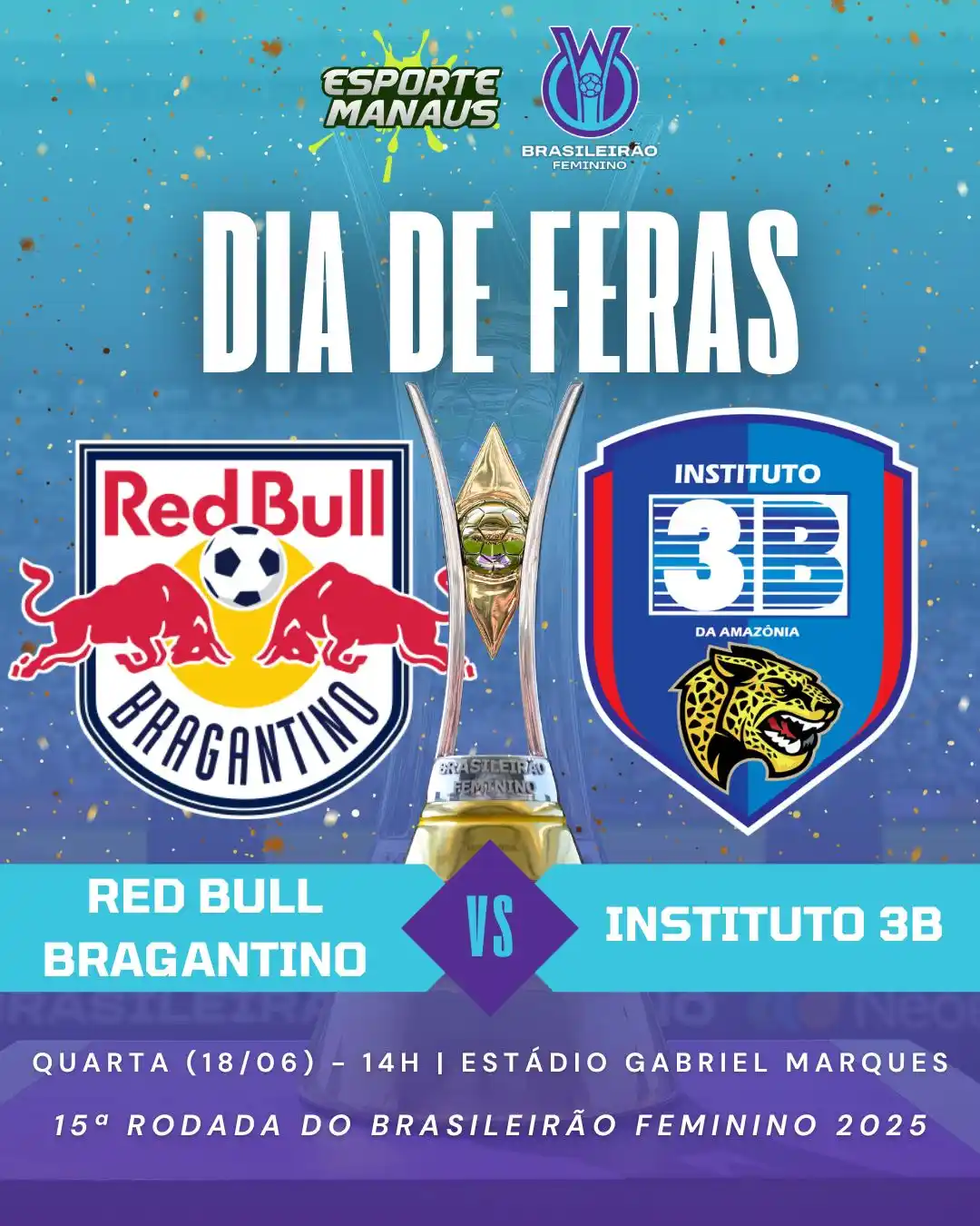 Image from Esporte Manaus | Notícias, vídeos e melhores momentos: ⚽️🐯🔵🔴 TUDO OU NADA PRAS FERAS! Na última rodada, o Instituto 3B jog...