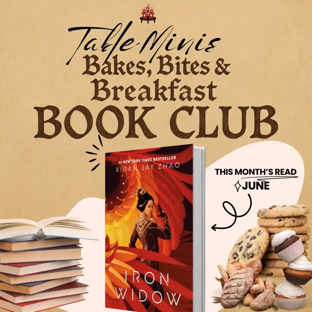 Image from 📣 TableMinis Announcements: We're bbback and bbbbetter than ever!  *🥐📚  TM BBB Book Club*  This ...