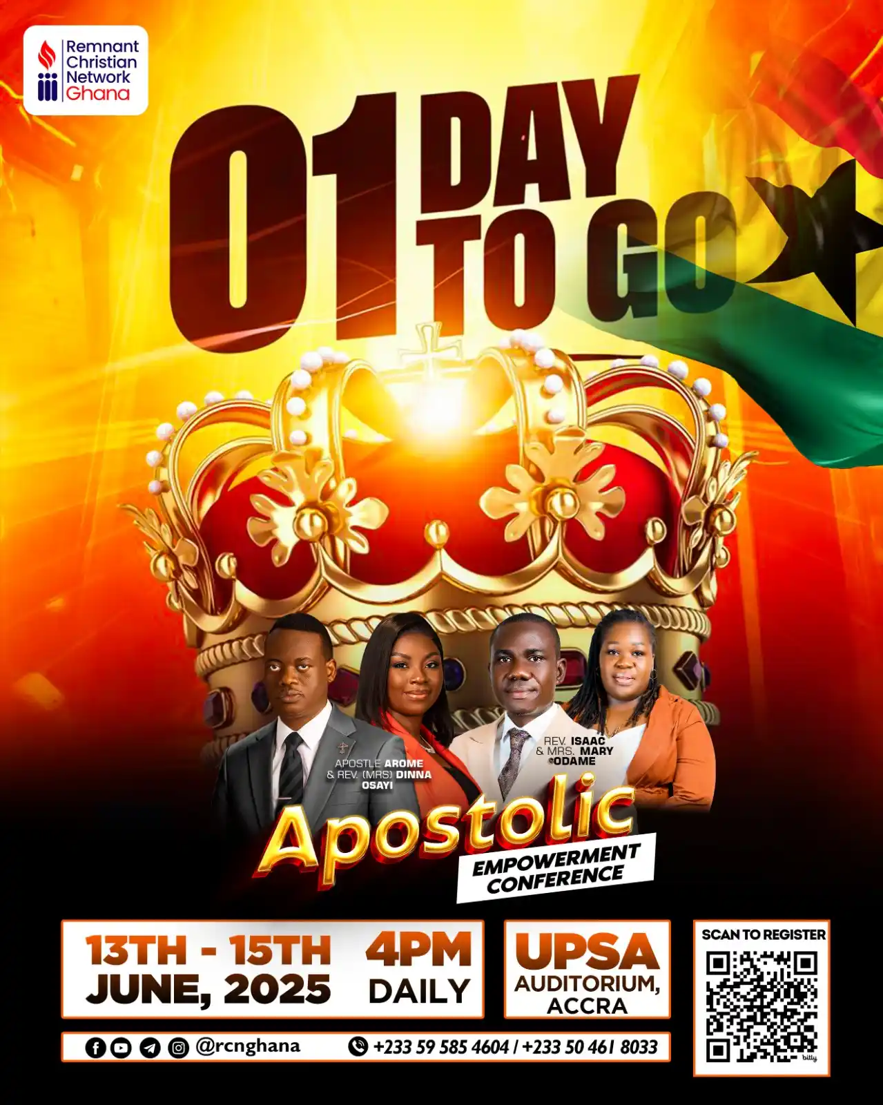 Image from Remnant Christian Network Ghana🇬🇭: *1 Day More 🔥* Tomorrow it begins. The waiting is over. The trumpet h...