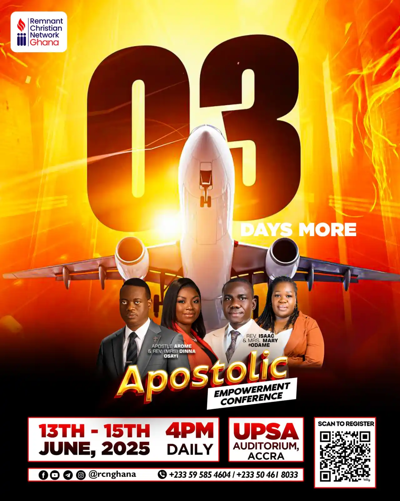 Image from Remnant Christian Network Ghana🇬🇭: *3 Days More 🔥* Three days to the gathering of the remnant. This is n...