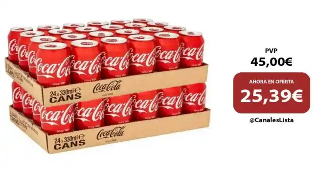 Image from Ofertas Aliexpress 🇨🇳: 🎁 48 Latas De COCA COLA / COCACOLA ZERO SABOR ORIGINAL, 2 CAJAS 24Uni...