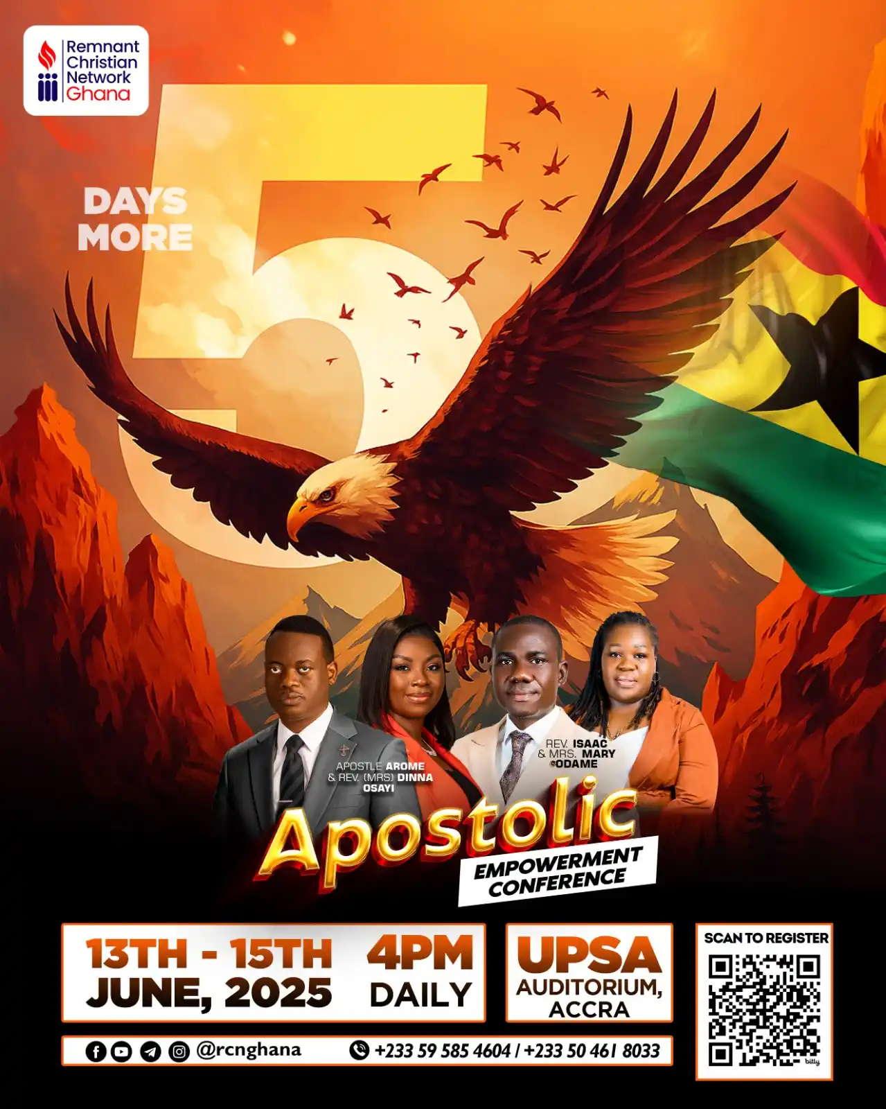 Image from Remnant Christian Network Ghana🇬🇭: *5 Days More 🔥* Five days to convergence. Five days to divine encount...