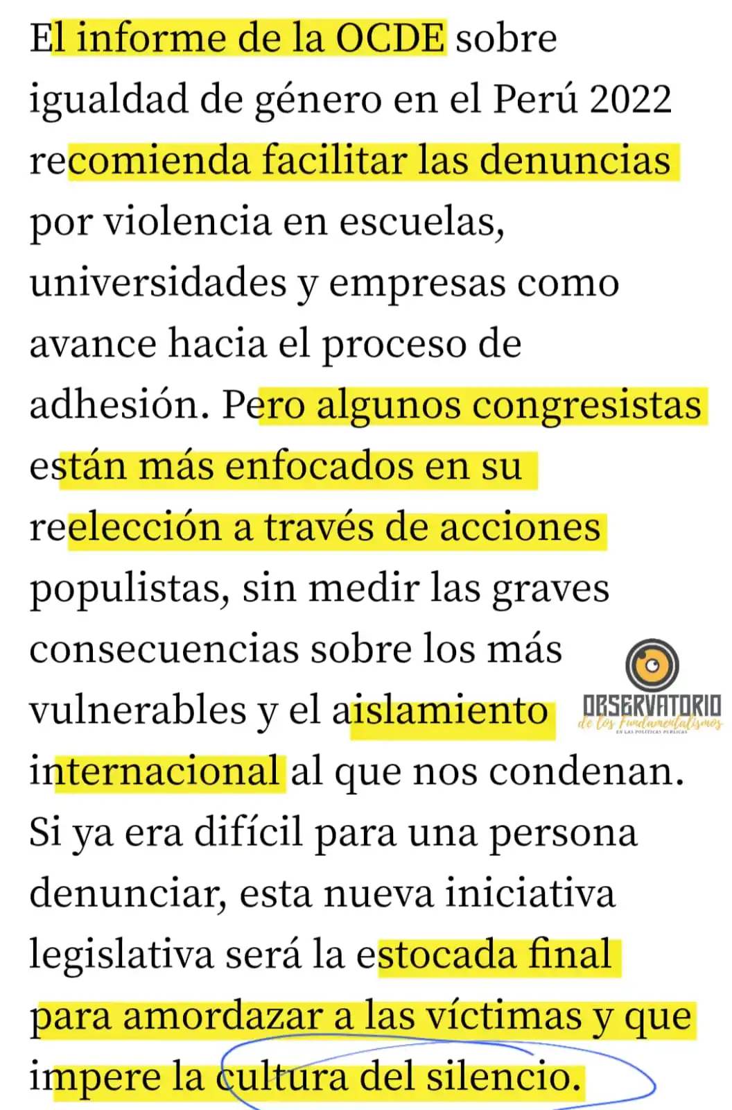 Image from Observatorio de los Fundamentalismos: 5. No solo es misoginia, también populismo, dado que la ansiedad por r...