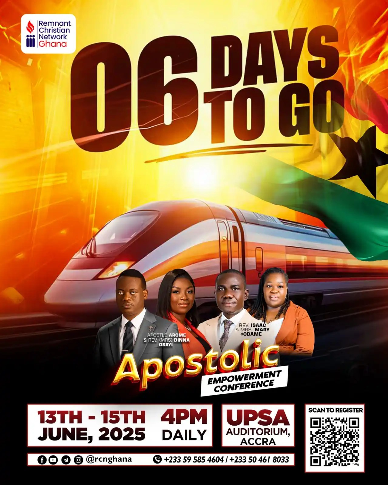 Image from Remnant Christian Network Ghana🇬🇭: *6 Days More 🔥* Men are prepared, and the heavens are heavy with expe...