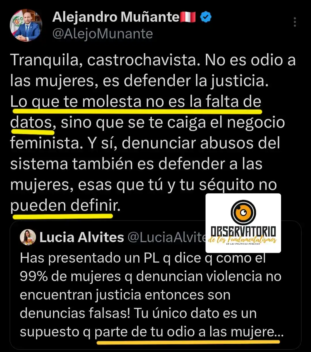 Image from Observatorio de los Fundamentalismos: ¡Al fin lo reconoció! Reconoció que su PL NO tiene datos reales. Y par...