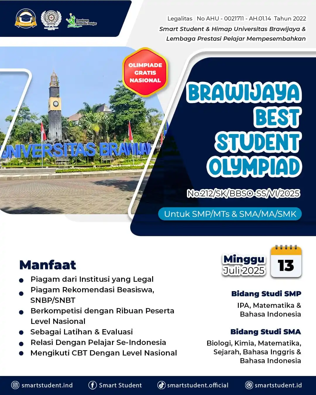 Image from SMART STUDENT: 𝐁𝐁𝐒𝐎 𝟐𝟎𝟐𝟓 – 𝐁𝐑𝐀𝐖𝐈𝐉𝐀𝐘𝐀 𝐁𝐄𝐒𝐓 𝐒𝐓𝐔𝐃𝐄𝐍𝐓 𝐎𝐋𝐘�...