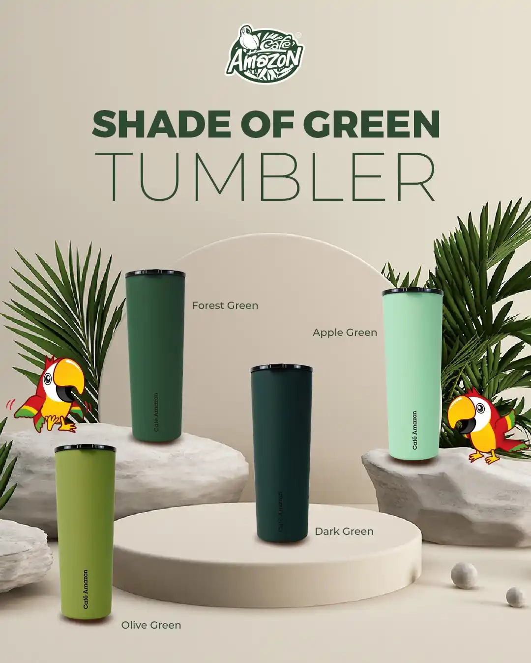 Image from Syioknya: Café Amazon Tumbler Shade of Green Series: Stylish & Reusable with RM1...