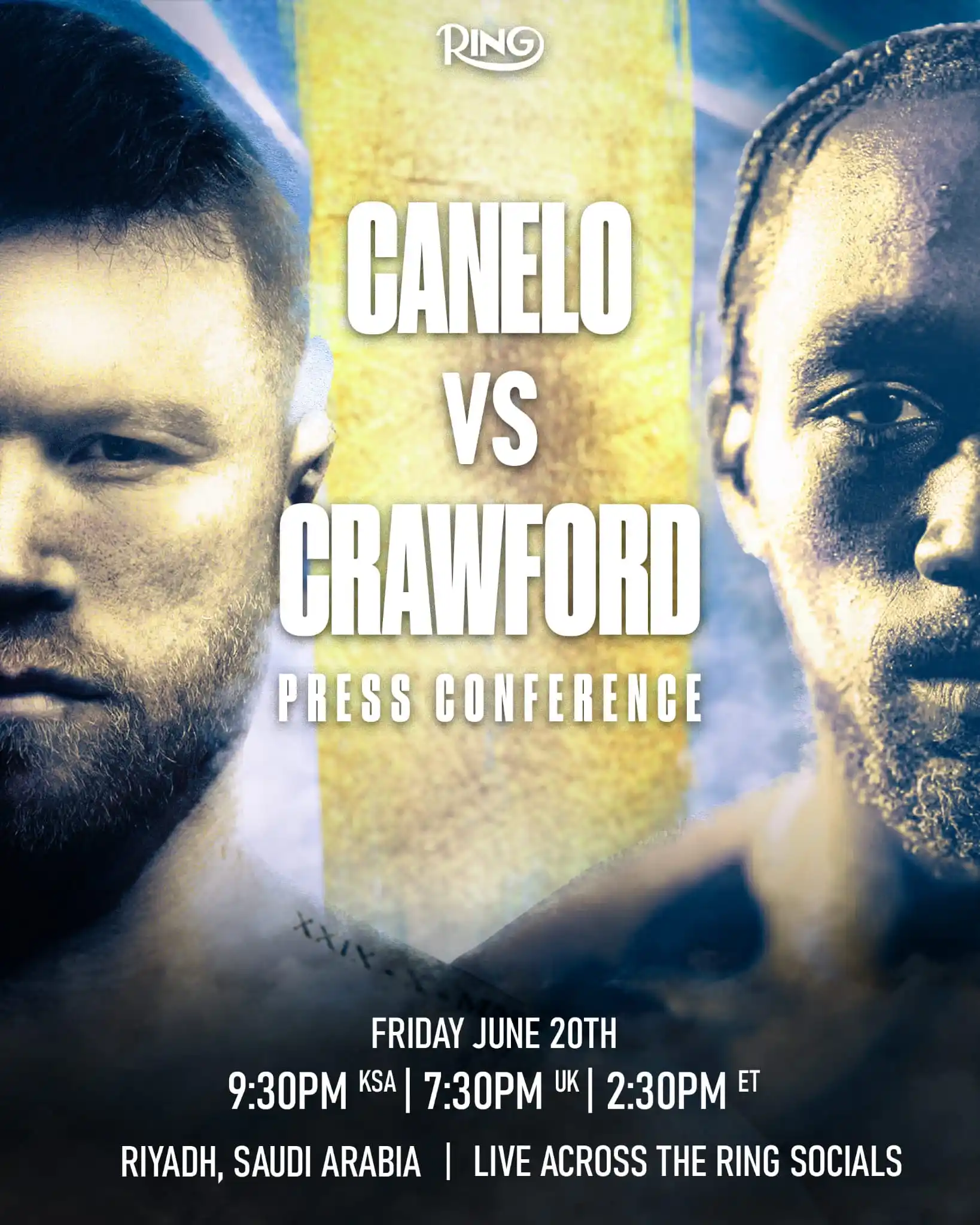 Image from TURKI ALALSHIKH: Canelo Alvarez and Terence Crawford come face-to-face at their first p...