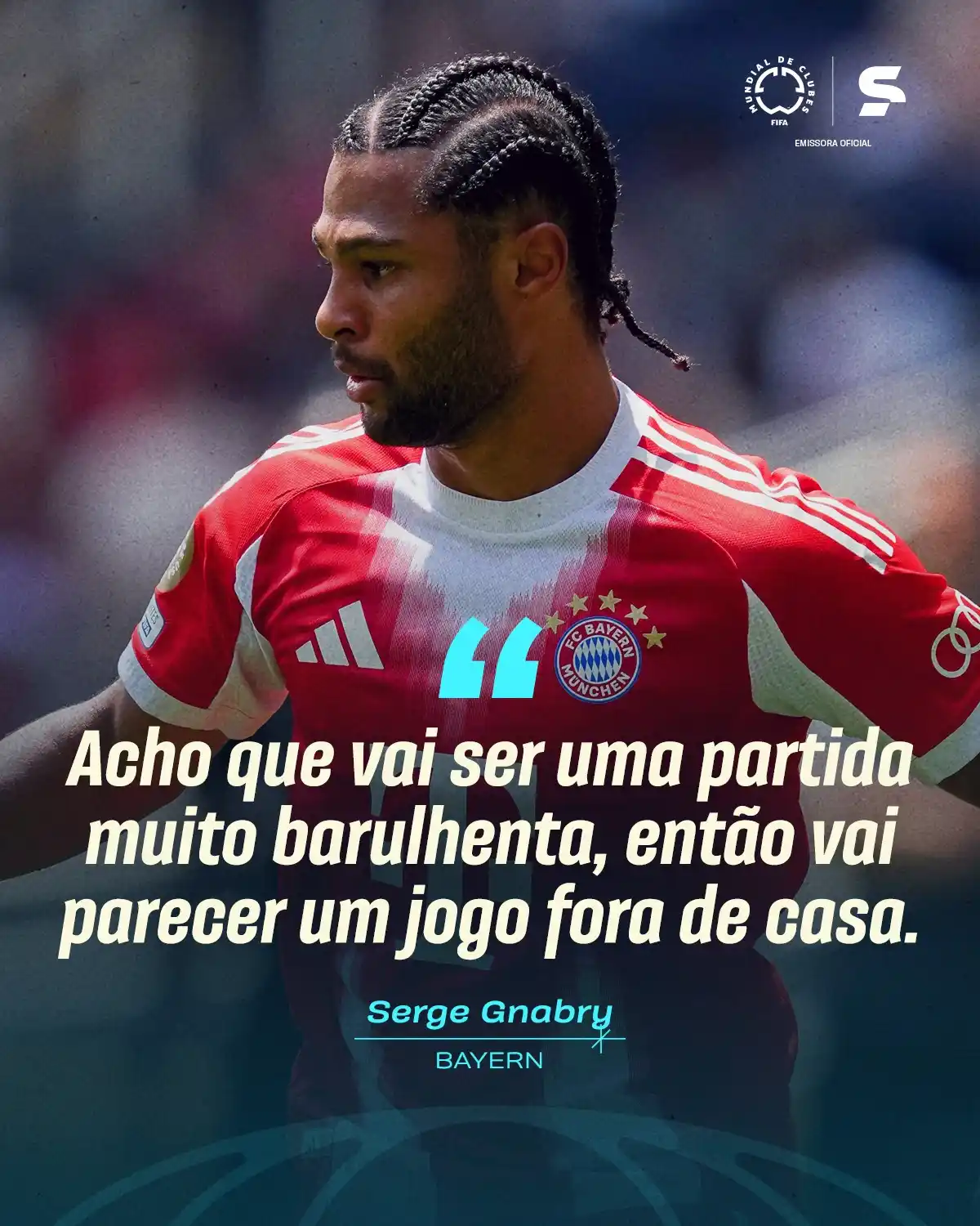 Image from Sportv: Clima de visitante, hein! 👀🔥  Gnabry já tá ligado que encarar o Boca...