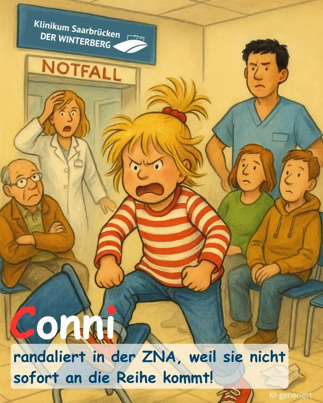 Image from Klinikum Saarbrücken: Conni war bei uns auf dem Winterberg 🙂🫣 sie hat allerlei angestellt ...