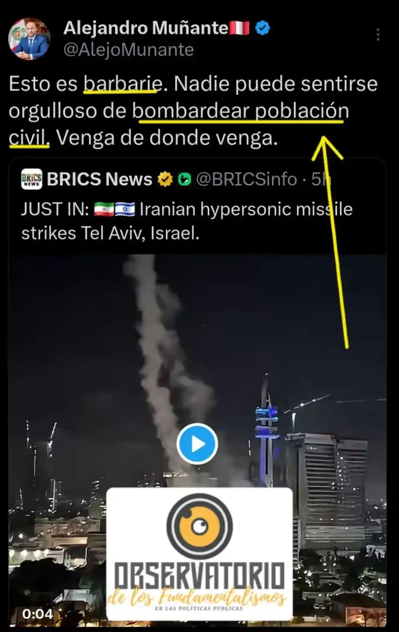 Image from Observatorio de los Fundamentalismos: Cuánta hipocresía de este falso pentecostal:  Dice que es barbarie bom...