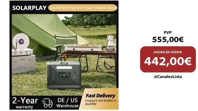 Image from Ofertas Aliexpress 🇨🇳: 🎁 Estación de energía portátil SOLARPLAY Q2501, batería LiFePO4 de 21...