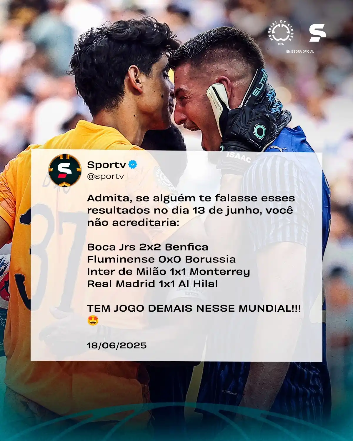 Image from Sportv: EU NÃO TAVA ESPERANDO! 🗣️  Os resultados deixaram a gente DOIDO e foi...