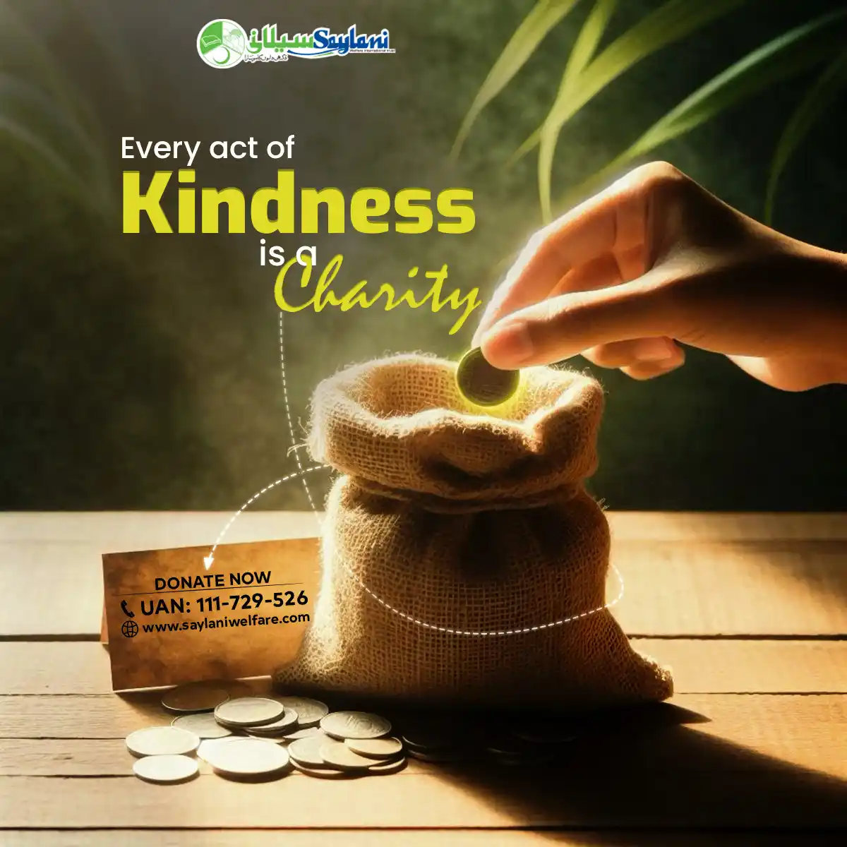 Image from Saylani Welfare International Trust.: Even the smallest act of kindness can become the biggest source of hop...