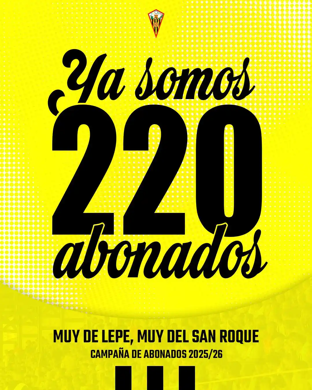 Image from CD San Roque de Lepe: 💛🤩 Finalizamos el día con un total de 220 abonados. ¡Gracias sanroqu...