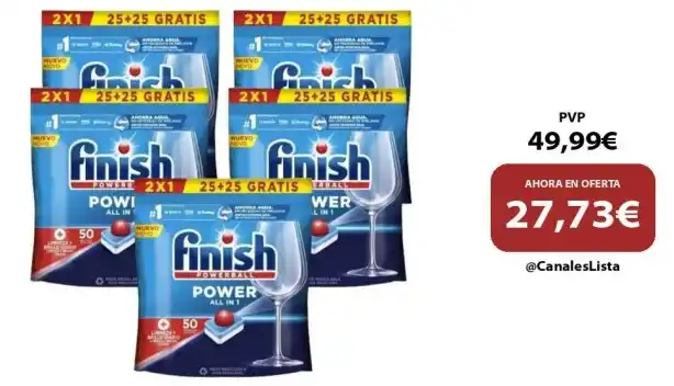 Image from Ofertas Aliexpress 🇨🇳: 🎁 Finish Power All in 1 - Pack de 5 Paquetes De 25+25 (250) Pastillas...
