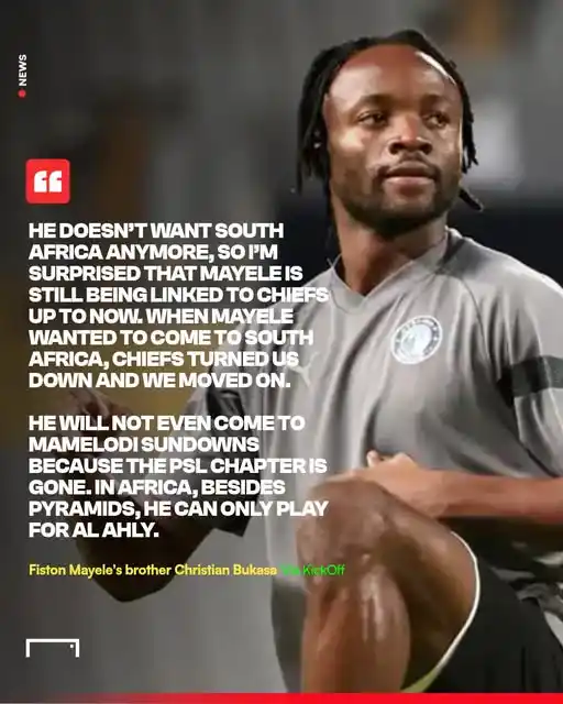 Image from GOAL South Africa: 'Fiston Mayele will not play for Kaizer Chiefs!' 🗣️🎙️...