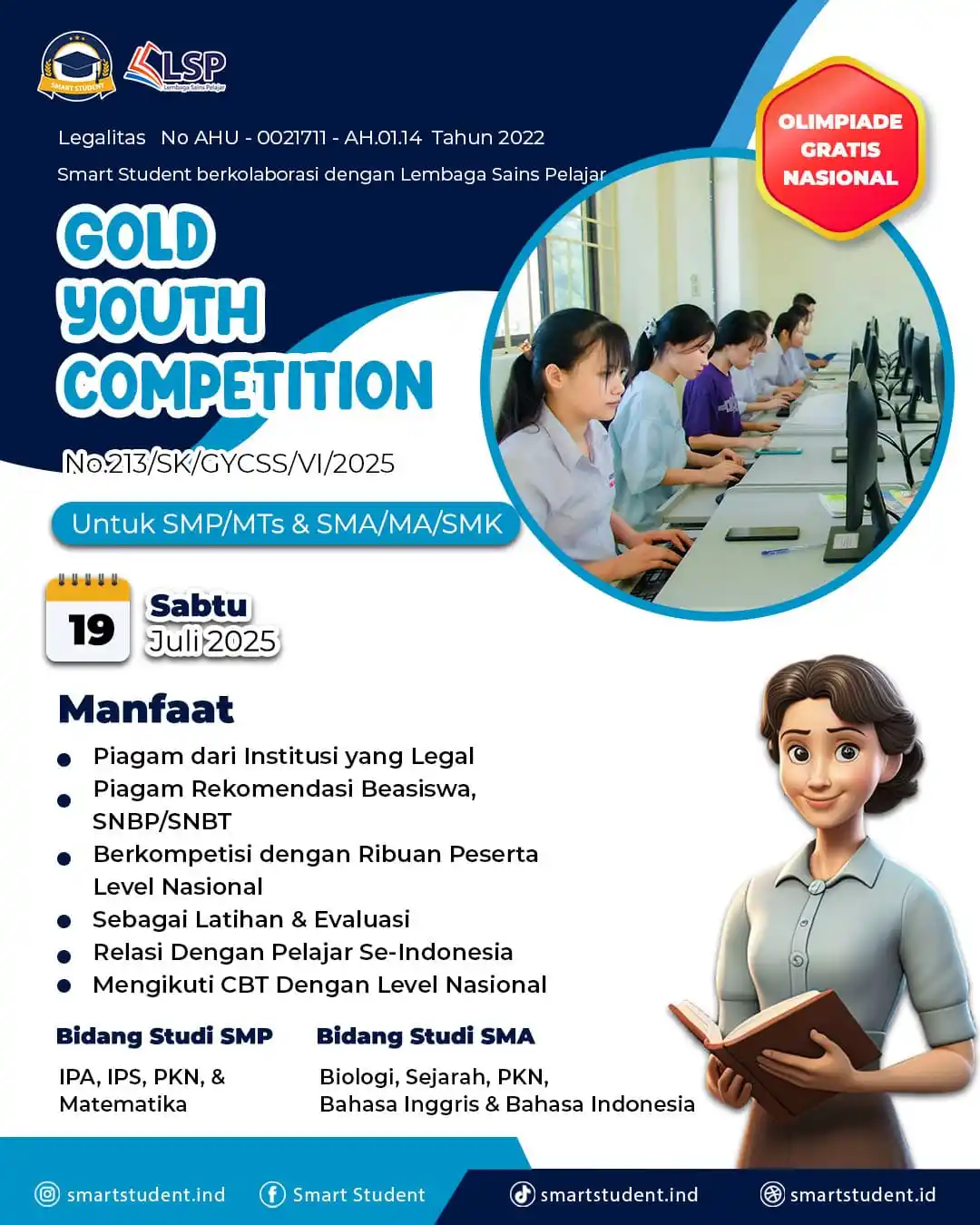 Image from SMART STUDENT: 𝐆𝐎𝐋𝐃 𝐘𝐎𝐔𝐓𝐇 𝐂𝐎𝐌𝐏𝐄𝐓𝐈𝐓𝐈𝐎𝐍 𝟐𝟎𝟐𝟓🏆🏆 Olimpiade GRAT...