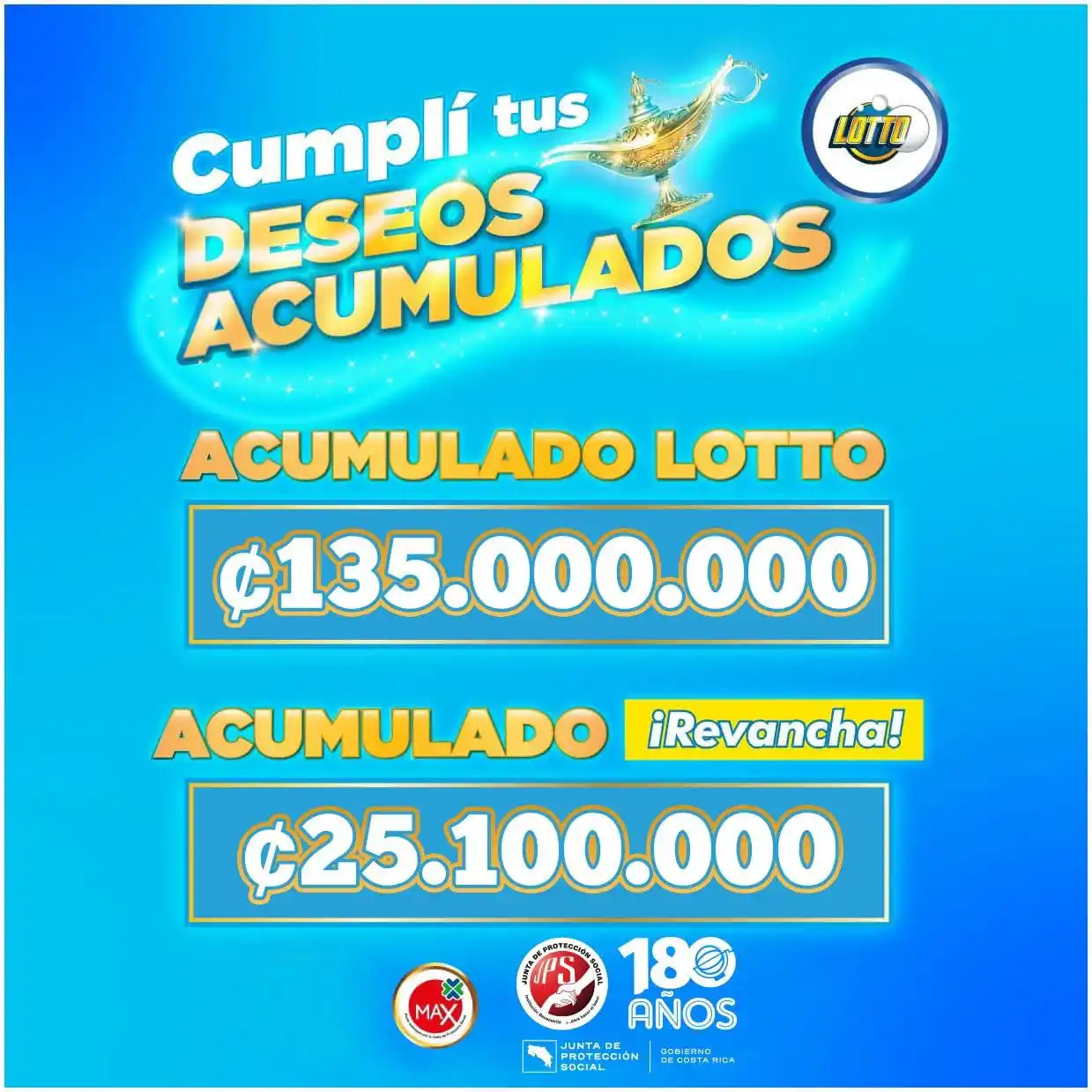 Image from Junta de Protección Social: 🎯 Hoy cumplí tus deseos acumulados con Lotto. 🎯 Por ¢1.000 colones ...