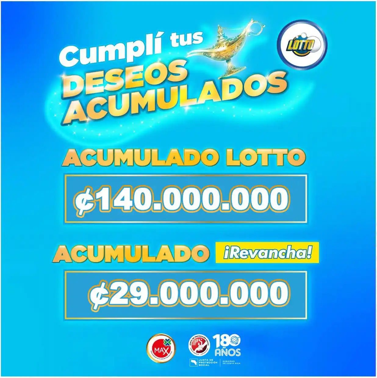 Image from Junta de Protección Social: 🎯 Hoy cumplí tus deseos acumulados con Lotto. 🎯 Por ¢1.000 colones ...