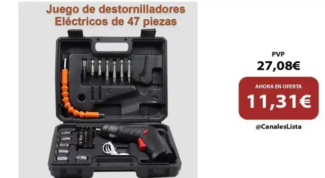 Image from Ofertas Aliexpress 🇨🇳: 🎁 Juego de Destornilladores Eléctricos Multifunción 47PCS, Destornill...