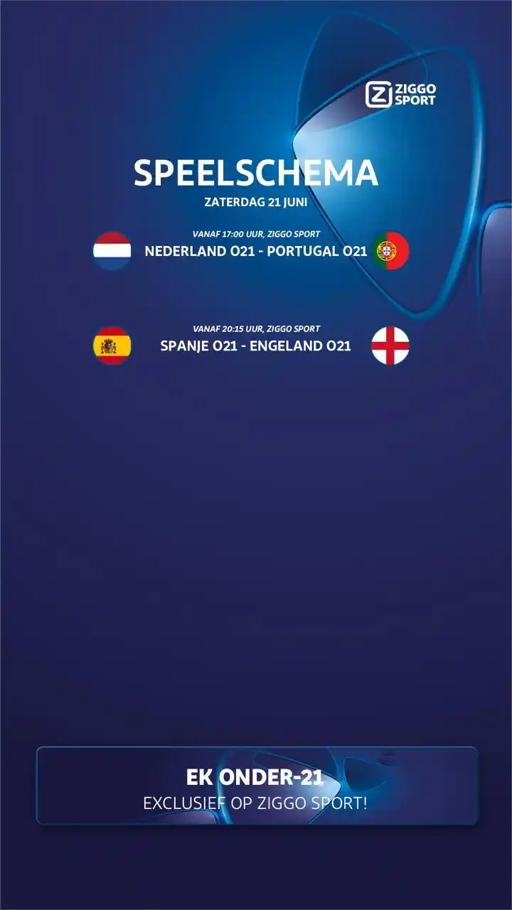 Image from Ziggo Sport: KWARTFINALES, 𝘿𝙀𝙀𝙇 𝙄 💫  🇳🇱 Nederland O21 - Portugal O21 🇵🇹 ⏰...