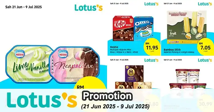 Image from Syioknya: Lotus's Ice-Cream Promotion (21 June – 9 July 2025): Aiskrim Deals fro...