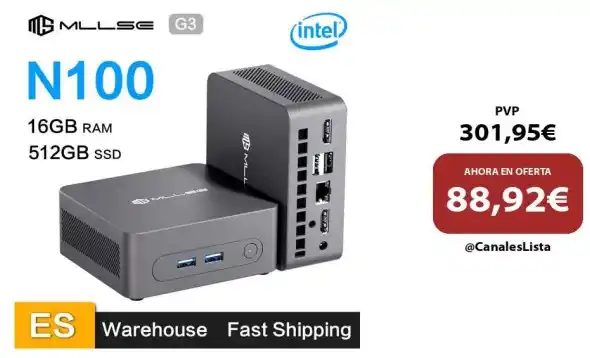 Image from Ofertas Aliexpress 🇨🇳: 🎁 MLLSE G3 Mini PC Intel N100 CPU DDR4 16GB RAM 512GB SSD WiFi5 BT4.2...