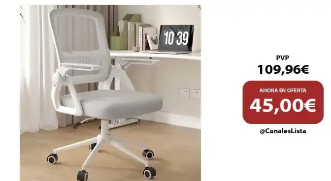 Image from Ofertas Aliexpress 🇨🇳: 🎁 Naspaluro-silla ergonómica de oficina con brazos abatibles, asiento...