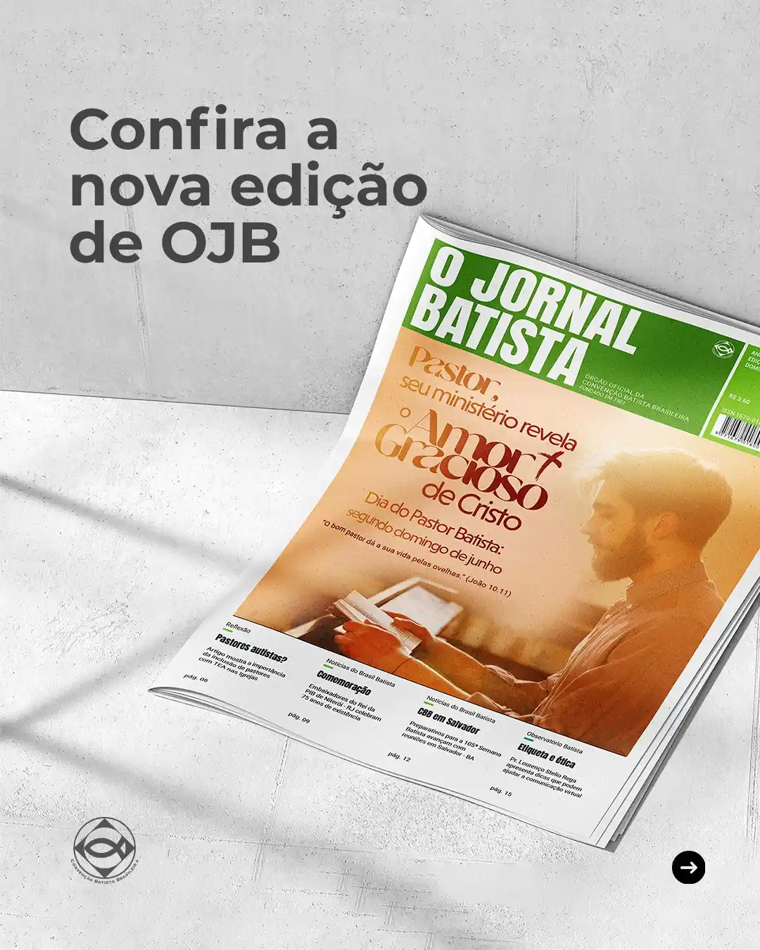 Image from Convenção Batista Brasileira: O Jornal Batista desta semana destaca o *Dia do Pastor Batista* , come...