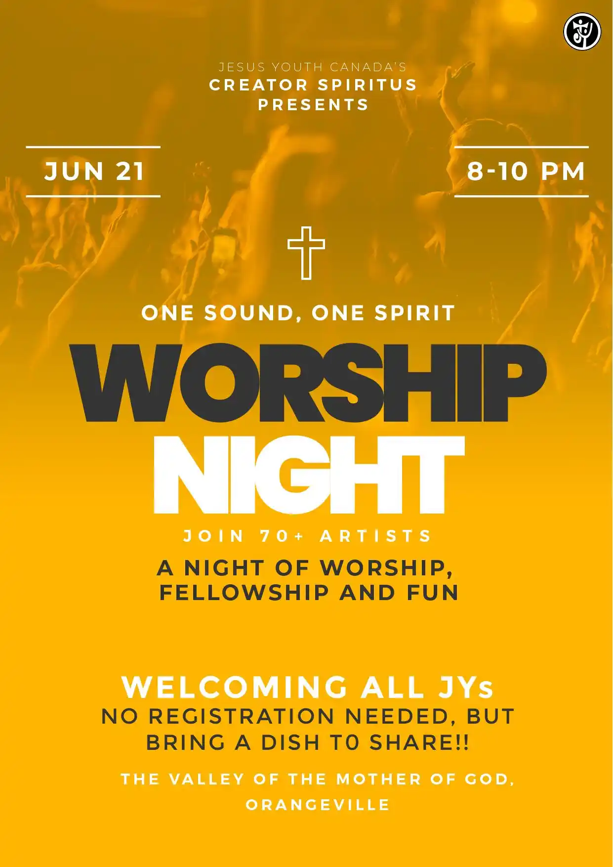 Image from Jesus Youth Canada: "🎶 *"One Sound, One Spirit" – A Jesus Youth Worship Night* 🎶  Sat, J...