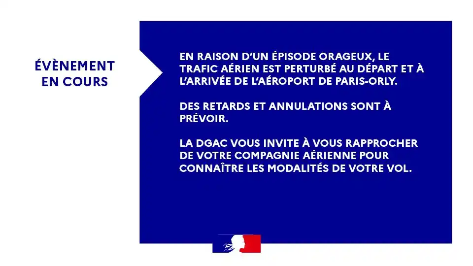 Image from Air Plus News : ⚠️ [ Orages à Paris ]  La DGAC demande aux compagnies de réduire leur ...