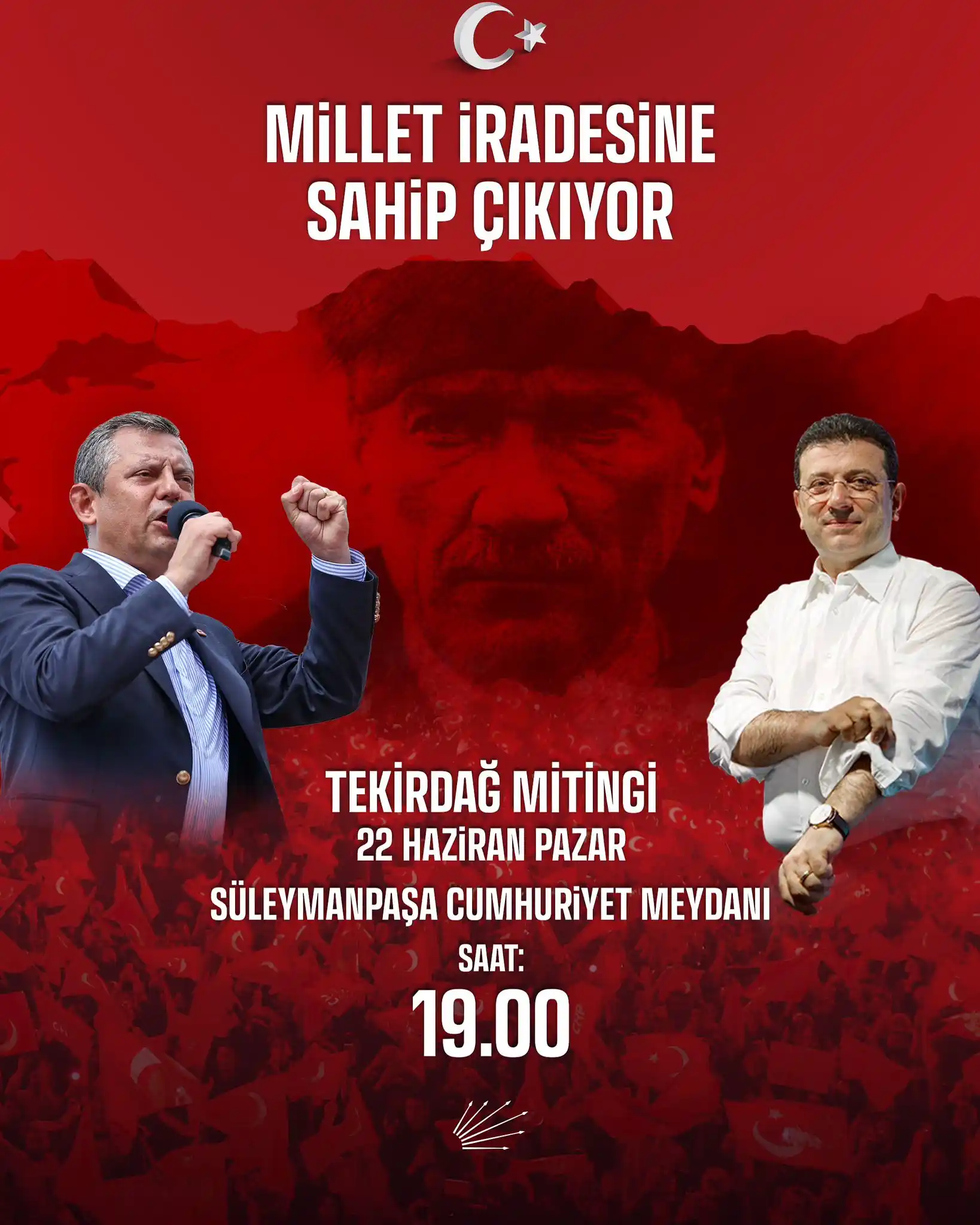 Image from CHP: Pazar günü millet iradesinin sesi Tekirdağ’dan yükselecek! Cumhurbaşk...