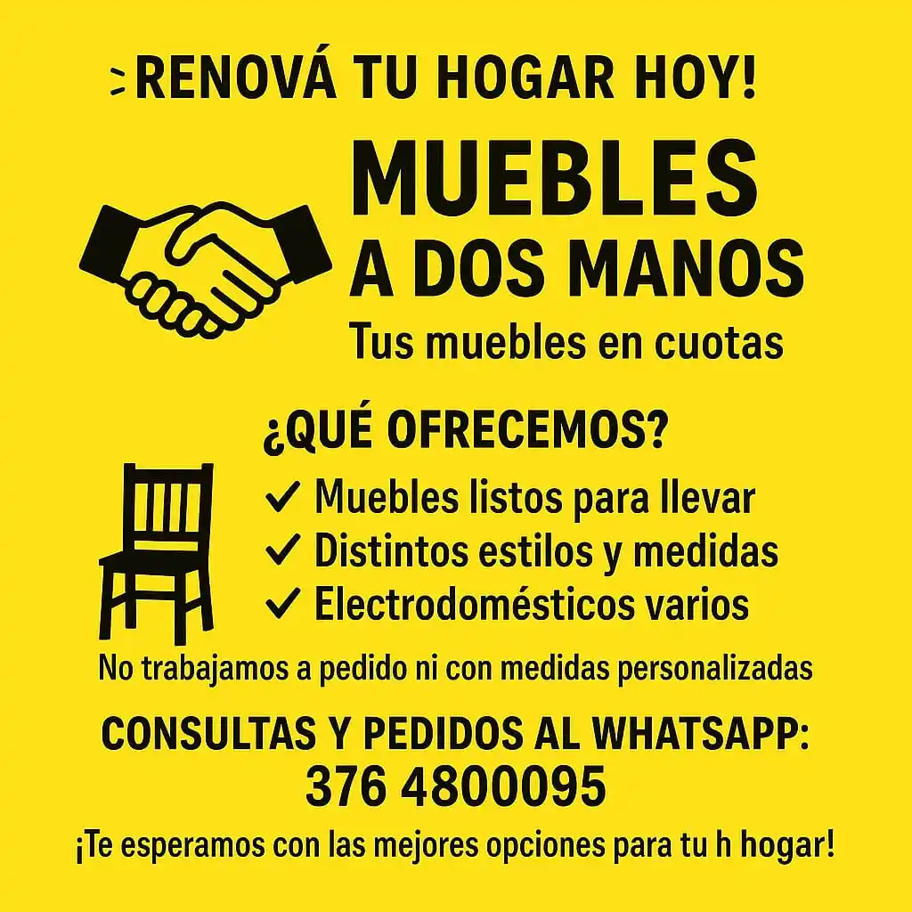 Image from PORTAL EMPLEO MISIONES: 🎉 ¡RENOVÁ TU HOGAR HOY! 🎉 🪑 MUEBLES A DOS MANOS ✨ Tus muebles en cu...