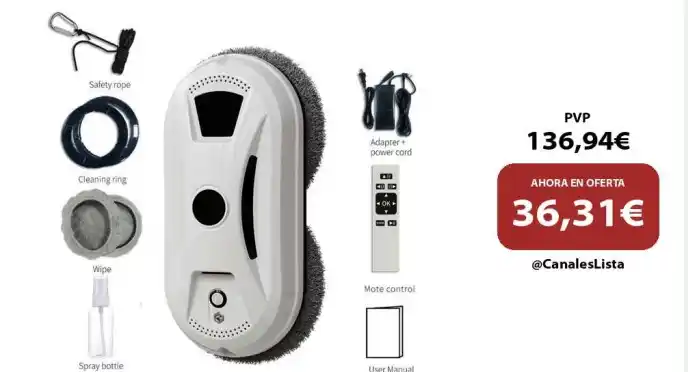 Image from Ofertas Aliexpress 🇨🇳: 🎁 Robot aspirador ultrafino para limpieza de ventanas, cristal limpio...