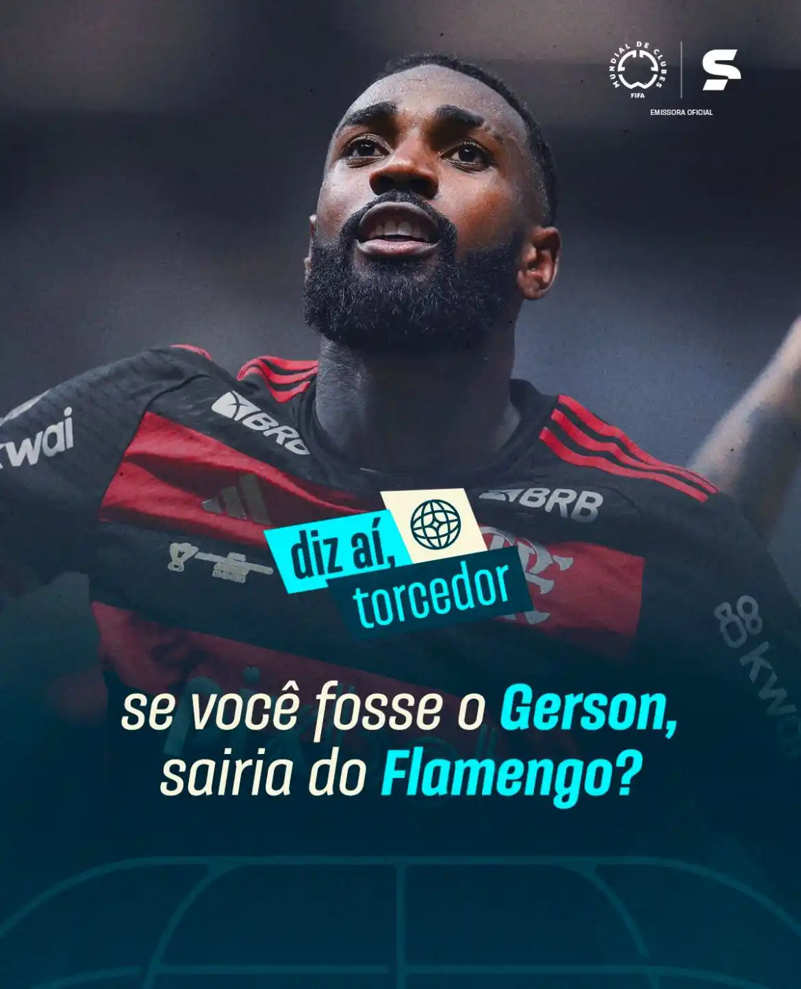 Image from Sportv: SAI OU FICA? 💸 👀 O volante do Mengão está na mira do Zenit, da Rúss...