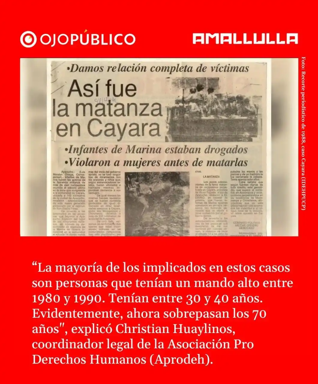 Image from Observatorio de los Fundamentalismos: Sí, a criminales y violadores de DDHH. Fuente: Ojo Público...