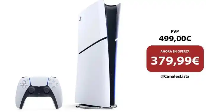 Image from Ofertas Aliexpress 🇨🇳: 🎁 Sony Playstation 5 Slim Digital Edition, 1 TB SSD, 4K, 1 mando, Cha...
