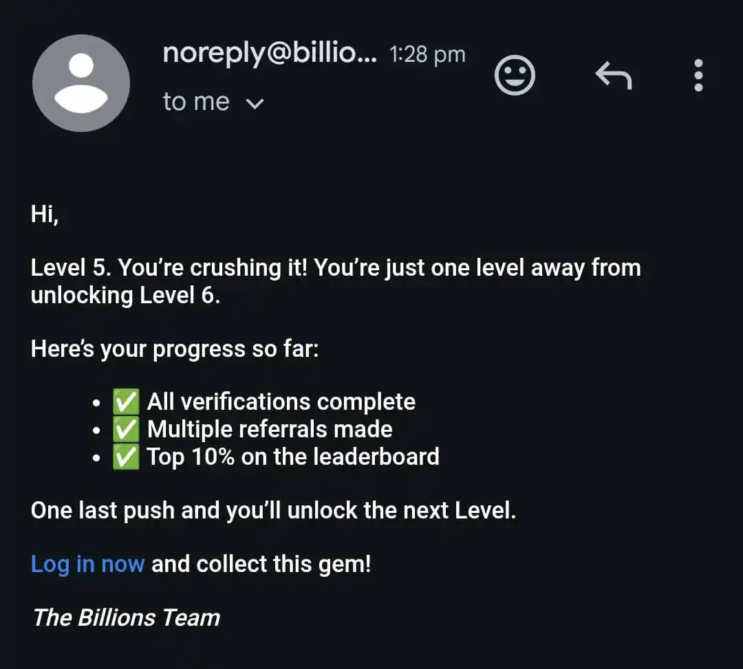 Image from CRYPTO AIRDROP: Stay active on Billion  Use this code to power up to the next level… `...