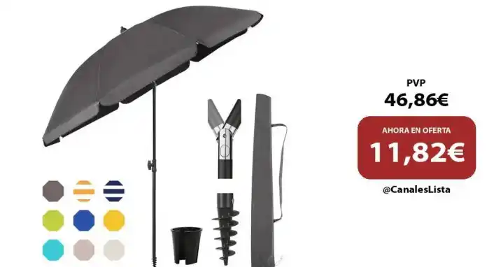 Image from Ofertas Aliexpress 🇨🇳: 🎁 Sunula 180 cm Sonnenschirm Balkon mit Bodenhülse & Schutzhülle, Nei...