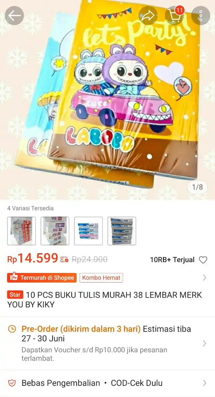 Image from Racun Promo Shopee 🧡: 10pcs buku tulis promo 14ribuan https://s.shopee.co.id/5AgtZy2Mlt?sha...