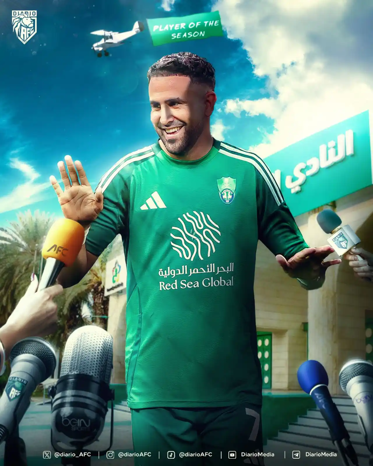 Image from النادي الأهلي AFC|🟢: *🚨🚨🚨 عاجل - رسميًا |* *رياض محرز يفوز بجائزة أفضل لاعب في دوري أب...