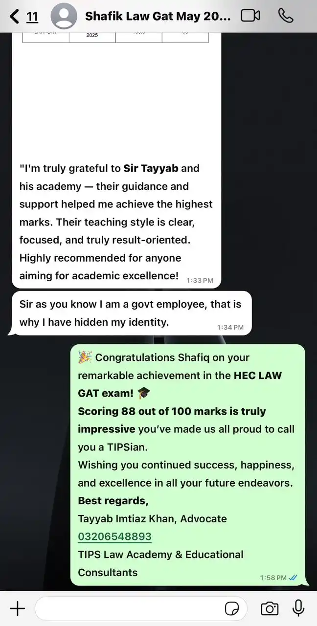 Image from TIPS LAW ACADEMY AND EDUCATIONAL CONSULTANTS: ALHAMDULLILAH ANOTHER TIPSIAN ANOTHER TOPPER! Congratulations Shafiq! ...